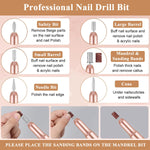 MAYCREATE® Electric Nail Drill File Professional Nail Drill Machine Kit Manicure Pedicure Tools Polishing Set with 6 Nail Drill Bits & Sanding Paper