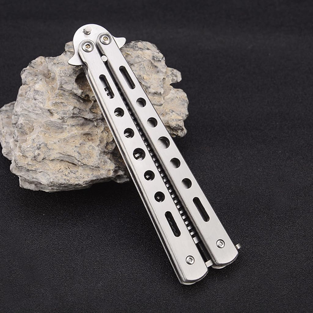 MAYCREATE Butterfly Comb for Training with Hex Screw Fixing and 22cm Folding Design | Stainless Steel