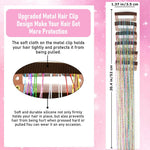 MAYCREATE Hair Tinsel Extensions for Party and Festival | 12PCS 20 Inch Glitter Clips