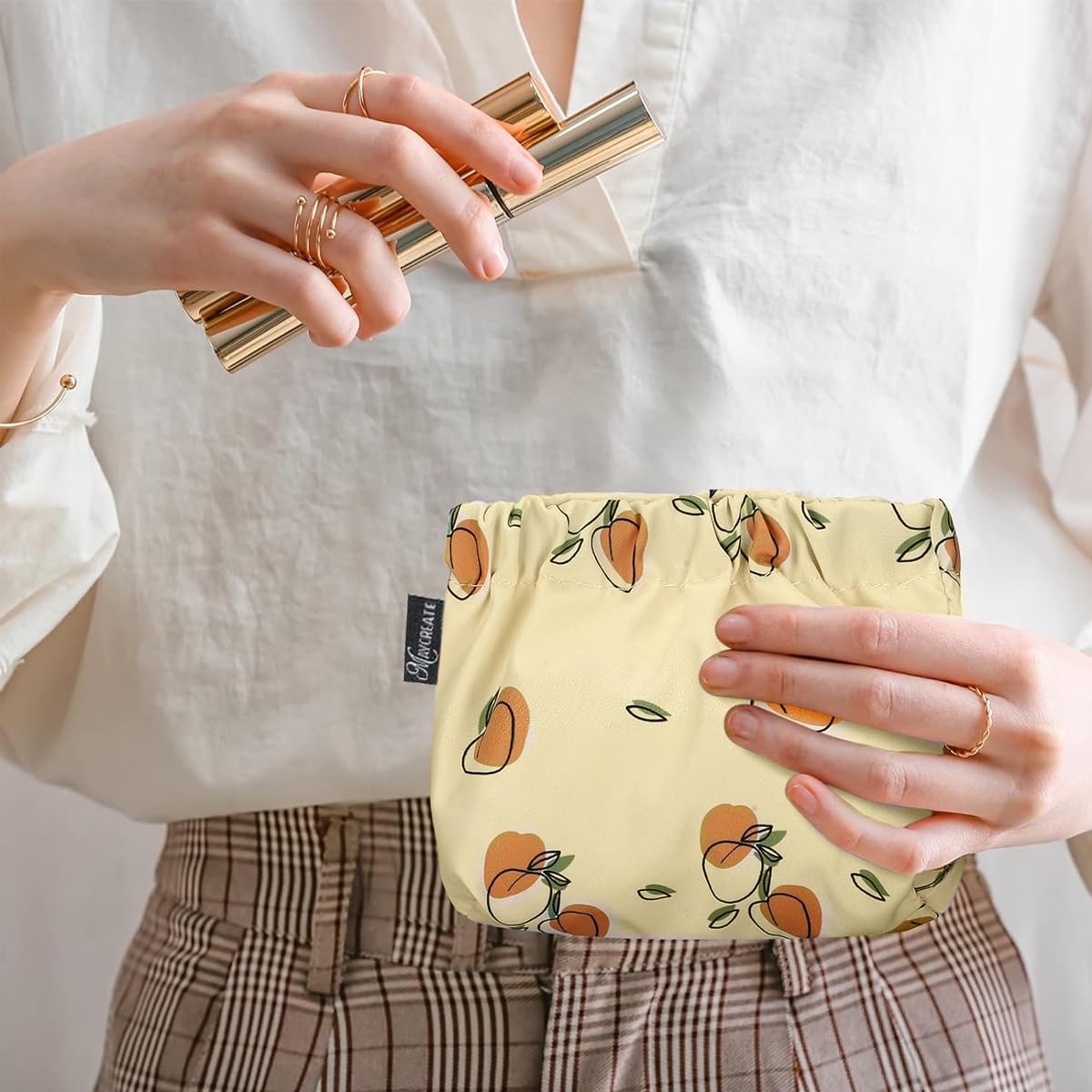 MAYCREATE Small Pouches for Women with Self Closing Design and Oxford Fabric | 3pcs 13×13cm Makeup Organizer