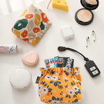 MAYCREATE 6pcs Small Pouches for Women, Mini Makeup Pouch, Cute Print Oxford Cloth Coin Purse Pocket Cosmetic Bag Travel Organizer for Lipstick Jewelry Earphones - Self-Closing