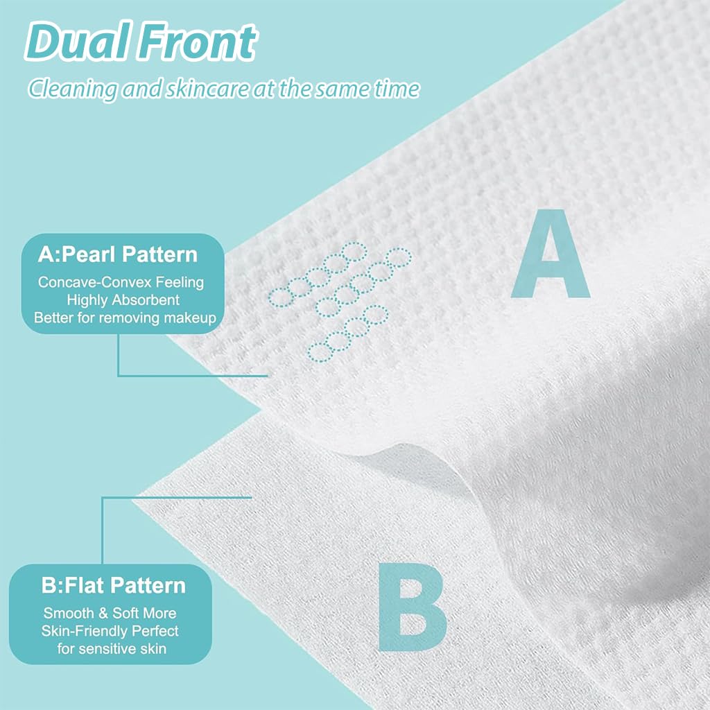 MAYCREATE Disposable Towels for Face and Baby Care with Dry Wet Dual Use | 72 Count 100% Cotton 20×20 cm