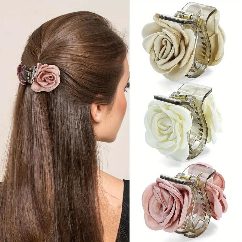 MAYCREATE Claw Clips for Half Updos with Spring Loaded Clamp and 1.57 in Acrylic Design | Women Hair Accessories