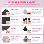 MAYCREATE Powder Puff Set for Makeup with Triangular Blending Pads | 14‑Piece Foundation Kit
