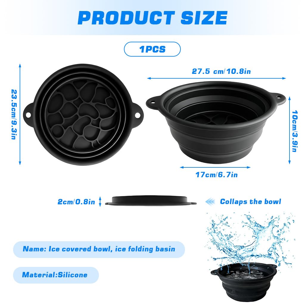 MAYCREATE Silicone Face Washing Basin 10.8 in for Travel and Home Use featuring Collapsible Design | Ideal for Ice Therapy and Skincare Routine