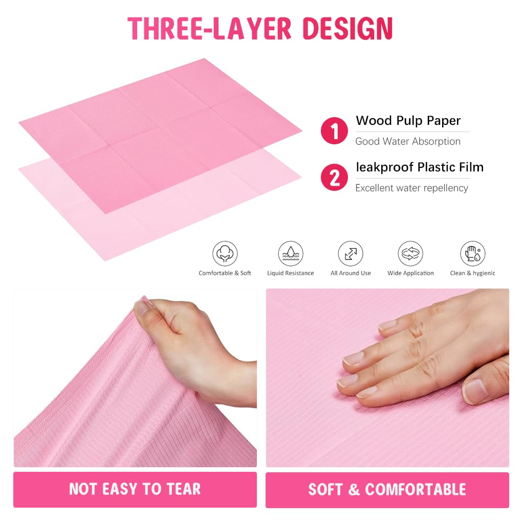 MAYCREATE Disposable Nail Art Table Towels for Salons with Waterproof Absorbent Pads 45.7x32.4 cm | 20 Sheet Set