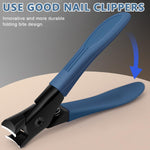 MAYCREATE Thick Toenail Clipper for Tough Nails with Anti-Splash Long Handle 9×5.3cm | Stainless Steel for Adults and Seniors