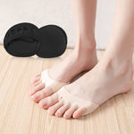 MAYCREATE 4 Pairs Forefoot Honeycomb Fabric Ball of Foot Cushion Metatarsal Pads for Women,Reusable High Heels Invisible Socks,Comfortable Non Slip Toe Sleeves for Relieving Foot Fatigue