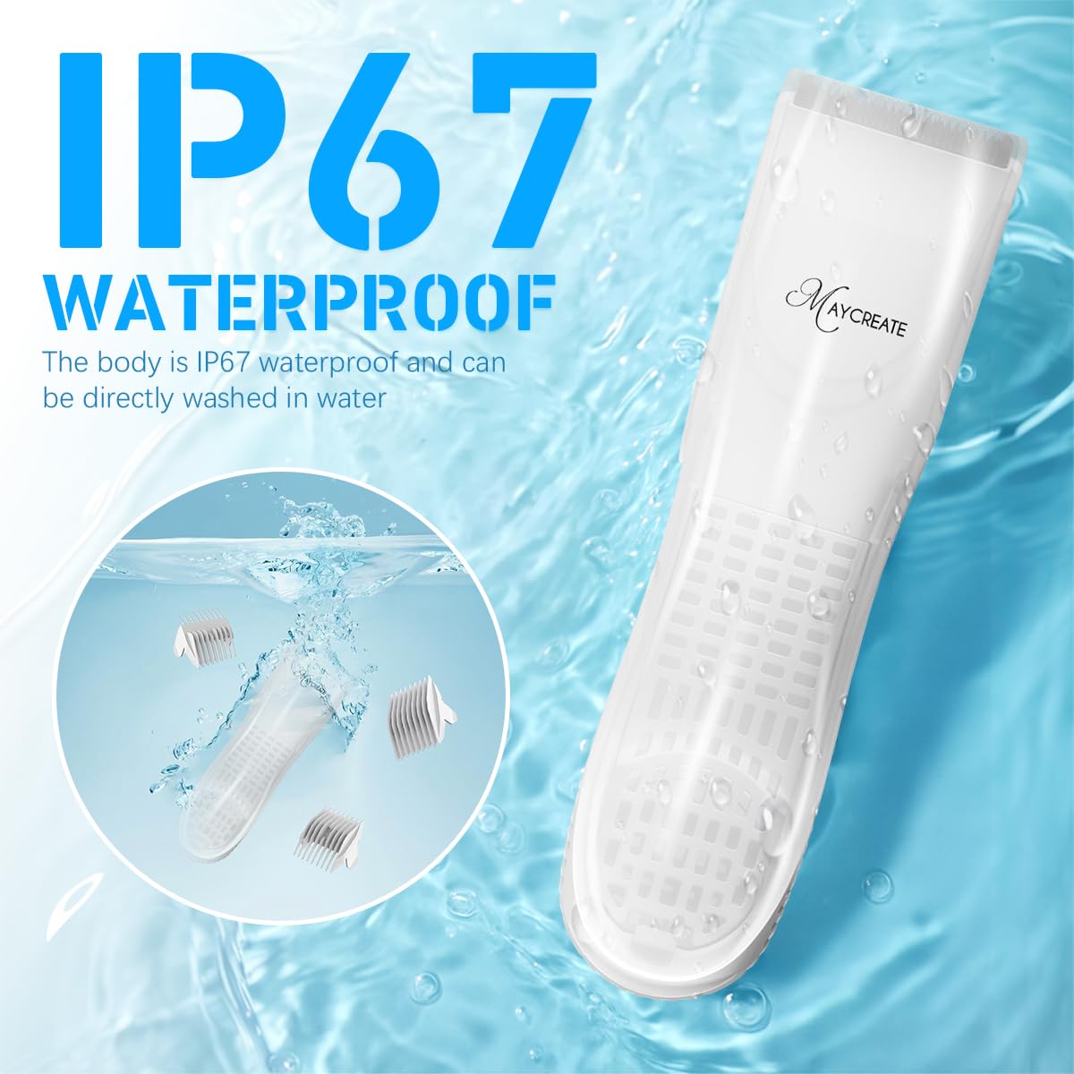 MAYCREATE Baby Hair Trimmer with Auto Hair Suction and Waterproof Design | USB Rechargeable Clippers for Kids