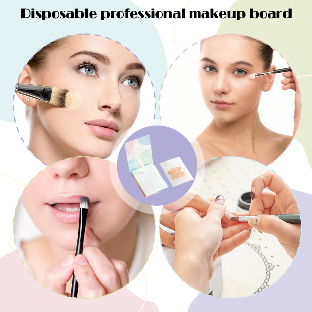 MAYCREATE Makeup Palette Paper for Blending Lipstick and Foundation 100 Sheets featuring Anti Seepage Sulfuric Acid Paper | Disposable for Makeup Artists