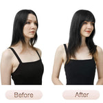 MAYCREATE Hair Extensions for Women with Clip In Bangs and Rayon Fiber | Black Fringes