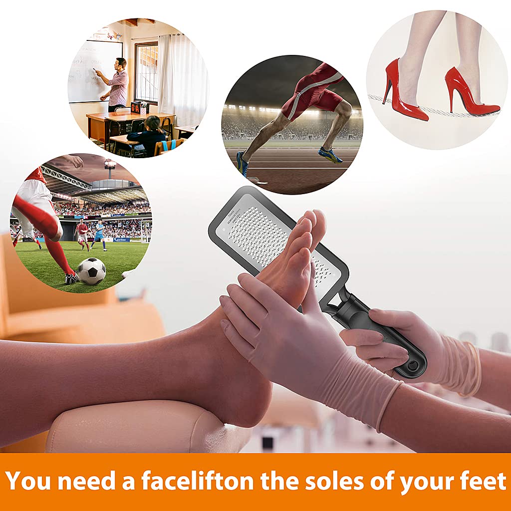 MAYCREATE Leg, Heel & Foot Scrubber for Dead Skin Stainless Steel Foot Exfoliating Scrubber Cleaner File, Callus Remover For Cracked Heels, Pedicure Kit Foot File Very Sharp & Big (11 * 3 inch)
