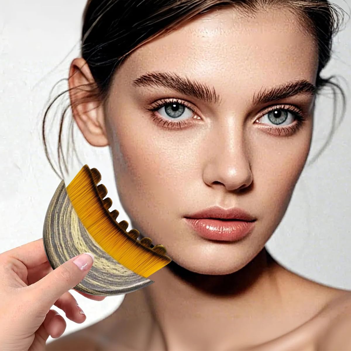 MAYCREATE Lymphatic Face Brush for Gentle Facial Massage with Raised Nubs and Snap-On Cap