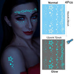 MAYCREATE Temporary Tattoos for Women with 4 Sheets Glow in the Dark Designs | Waterproof Party Stickers