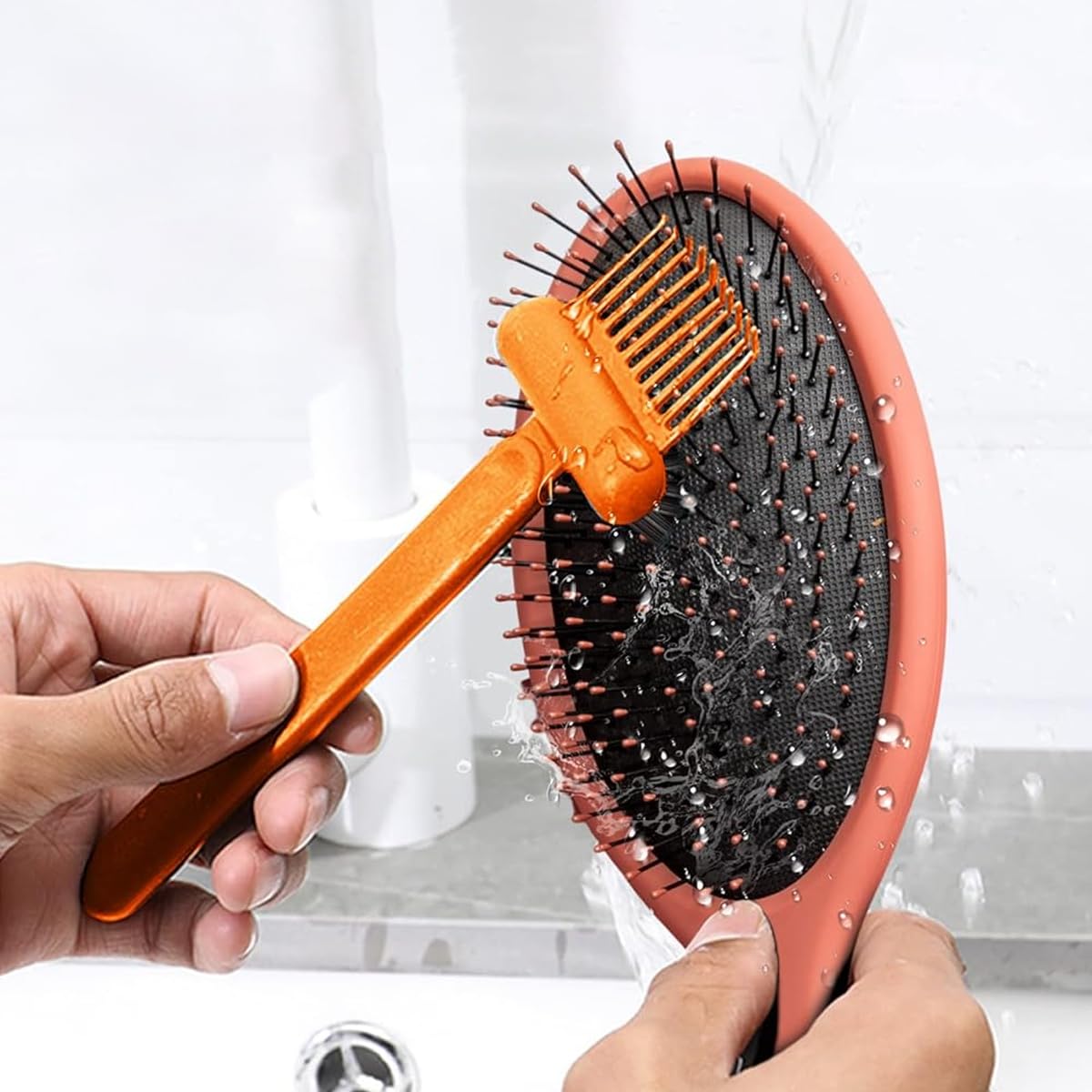 MAYCREATE Hair Brush Cleaner 2-in-1 Hair Brush Cleaner Tool Hair Detangling Comb Cleaning Brush Tangled Hair Remover Tool Rake for Removing Hair Dust, Home or Salon Use