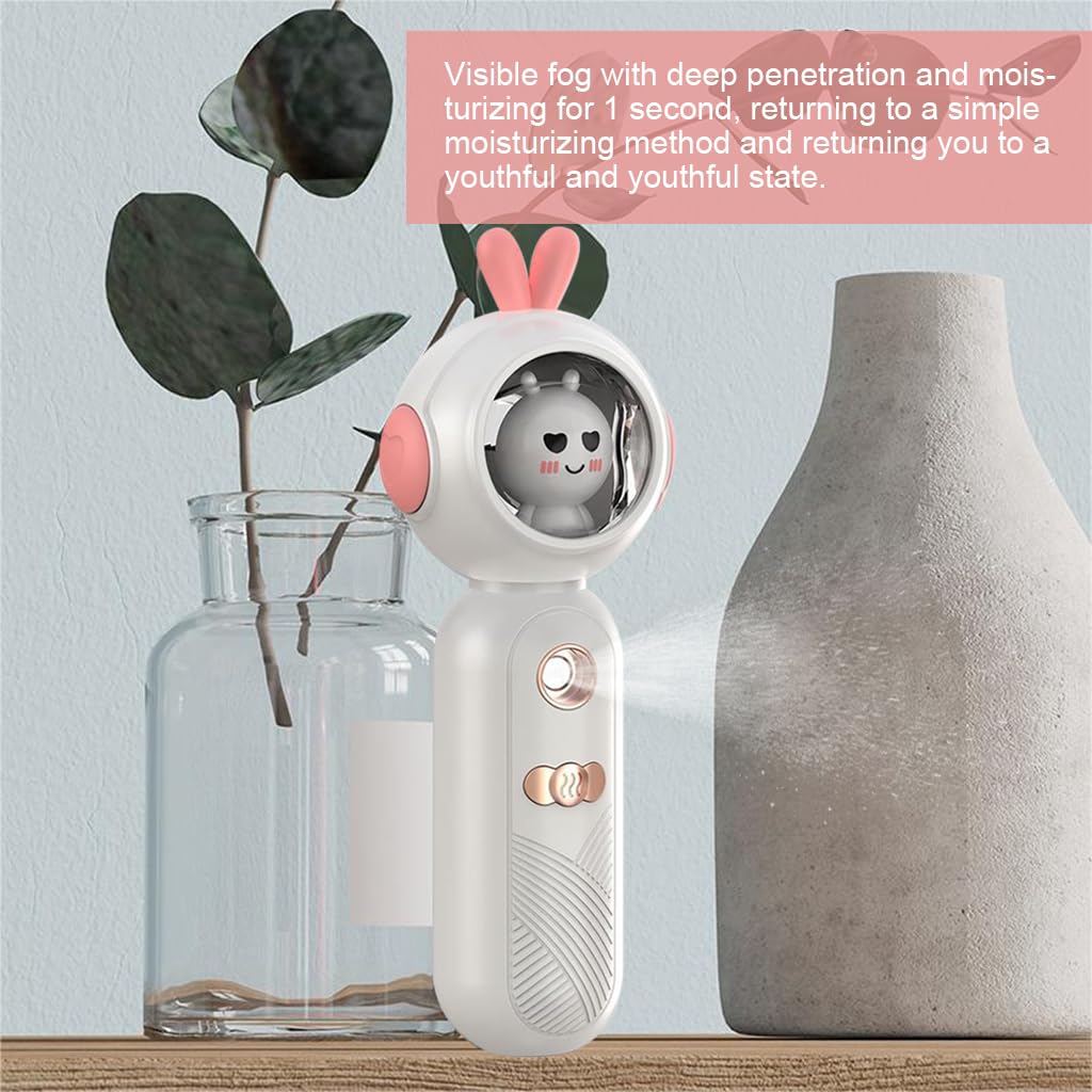 MAYCREATE Face Mist Sprayer Nano Portable Face Steamer Mini Nano Face Mist Face Mister Skin Moisturizing Facial Sprayer - USB Rechargeable, Night Light Design