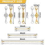 MAYCREATE Golden & Sliver 12 Pcs Necklace Extender and Lobster Clasps Combo Set,3 Style Jewelry Clasp,6 Bracelet Extenders for Jewelry,Necklace & Bracelet