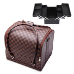MAYCREATE Makeup Carrying Suitcase Stylish Leather Print Large Makeup Organizer Bag Suitcase Vanity Box Makeup Tools Box Travel Makeup Organizer for Makeup Artist, Professional, Makeup Students