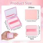 MAYCREATE Blotting Paper for Oily Face with Mirror and Puff featuring Dual Action Absorption | 200 Sheets Natural Linen