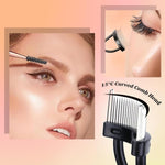 MAYCREATE Eyelash Separator Comb 2 Pcs for Clump Free Lashes with Dual Head Metal Brush | Includes Protective Cover