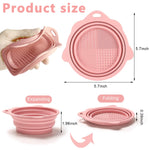 MAYCREATE Mini Makeup Brush Cleaner Bowl Silicone Makeup Brush Cleaning Basin 5.5 Inches Collapsible Cleaner Bowl for Makeup Brushes, Beauty-Blender Sponge Removing Residual Foundation