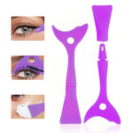 MAYCREATE Mascara Shield Applicator 3-In-1 Silicone Eyelash Shield Guard Eyeliner Auxiliary Cosmetic Makeup Tool, Reusable & Detachable - Purple