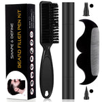 MAYCREATE Barber Beard Pencil Filler for Men Dual Tip 2 in 1 Beard Pencil with Comb & Brush for Beard Styling, Sweat Proof Beard Pencil Filler Mustache Kit for Men Beard, Mustache, Eyebrows (dark)