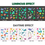 MAYCREATE 10 Sheet Kids Tattoo Sticker Night Glowing Tattoo Sticker, Cartoon Animals Theme Sticker Waterproof Temporary Tattoos for Birthday Parties, Group Activities, Cartoon Tattoo Sticker
