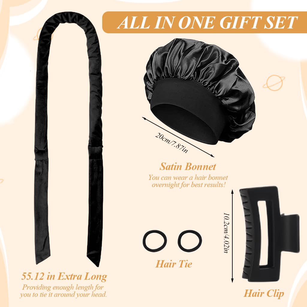 MAYCREATE No Heat Curling Rod Headband for Overnight Hair Styling with Velvet Roller | 5 Piece Set for Women