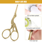 MAYCREATE Nose Hair Trimmer Ear Nose Hair Scissors for Men, Multipurpose Small Beard Scissors, Women Eyelashes Eyebrow Scissors, Safety Blunt Tip for Facial Hair Moustache, with Storage Box (gold)