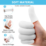 MAYCREATE 10pcs finger protection, Gel Finger Support Protector Gloves, Gel Finger Cots/Covers for Trigger Finger Hand Eczema Finger Cracking Finger Arthritis, White