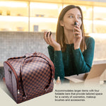 MAYCREATE Makeup Carrying Suitcase for Travel Artists with Four Foldable Layers and PU Leather Style | Large Organizer Box for Professional Use