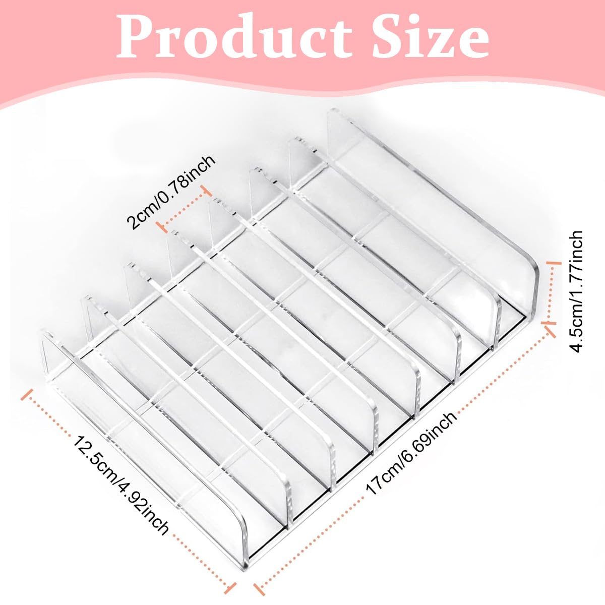 Maycreate Acrylic Eyeshadow Palette Organizer with 7 Compartments 60x41x55cm | Transparent Makeup Storage Holder