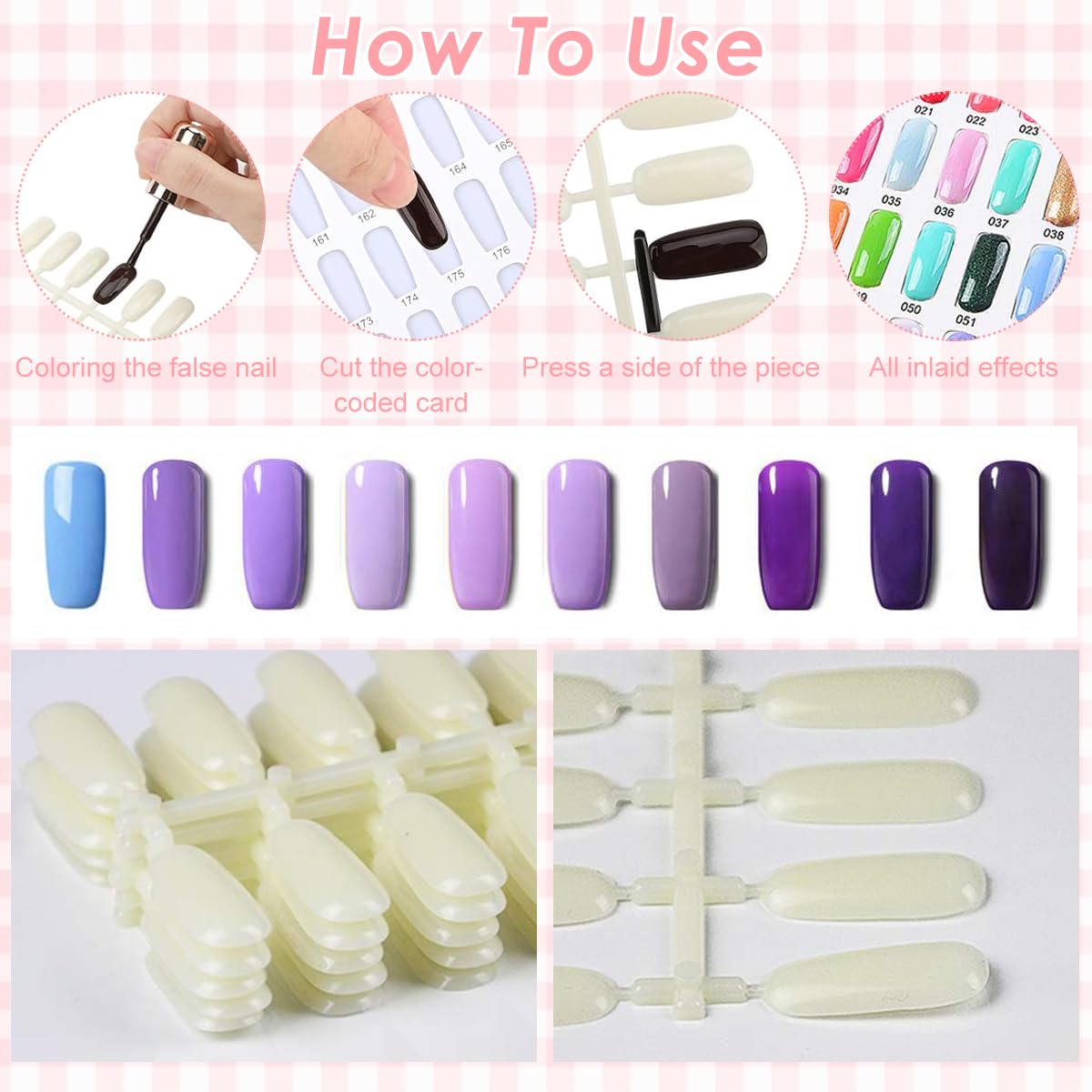 MAYCREATE Nail Color Chart Display Book with 120 False Nail Tips for Salon and Home Use | Pink Hard Cover Organizer for Professional Nail Artists