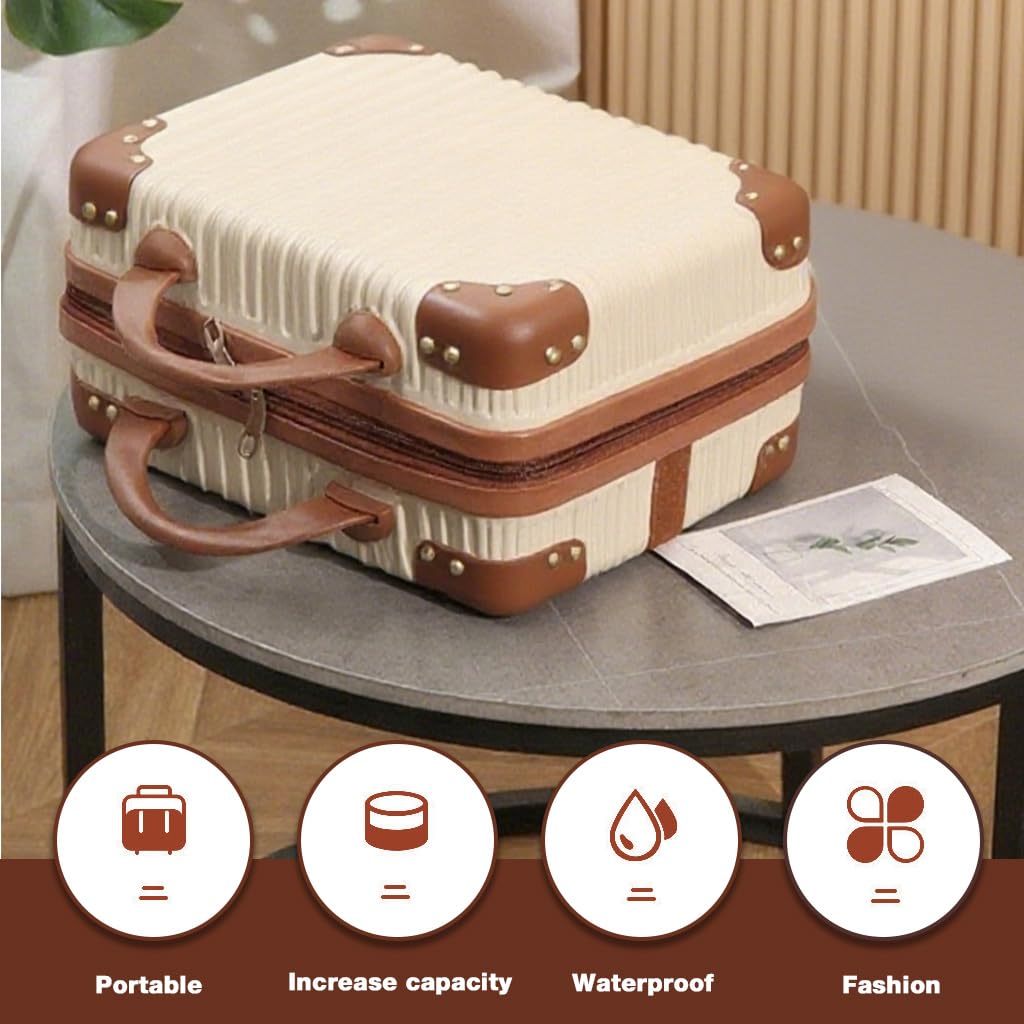 MAYCREATE Makeup Bag for Travel with 30x22x15cm Hard Shell Waterproof Zip-Up Case | 14 Inch Carry-On