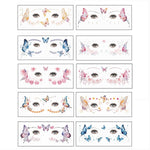 MAYCREATE Tattoo Sticker for Women with 10 Waterproof Glitter Butterfly Designs | Face and Body Temporary Tattoos