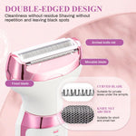 MAYCREATE Electric Razor Shavers for Women with 5 Attachments and LCD Display | Rechargeable Wet & Dry Trimmer for Face Body and Bikini
