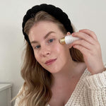 MAYCREATE Facial Spa Headband for Women Girls, Soft Sponge Headband for Face Washing, Shower, Makeup Headband Fashion Clouds Hairband Non Slip Hair Hoop Headwear, Black