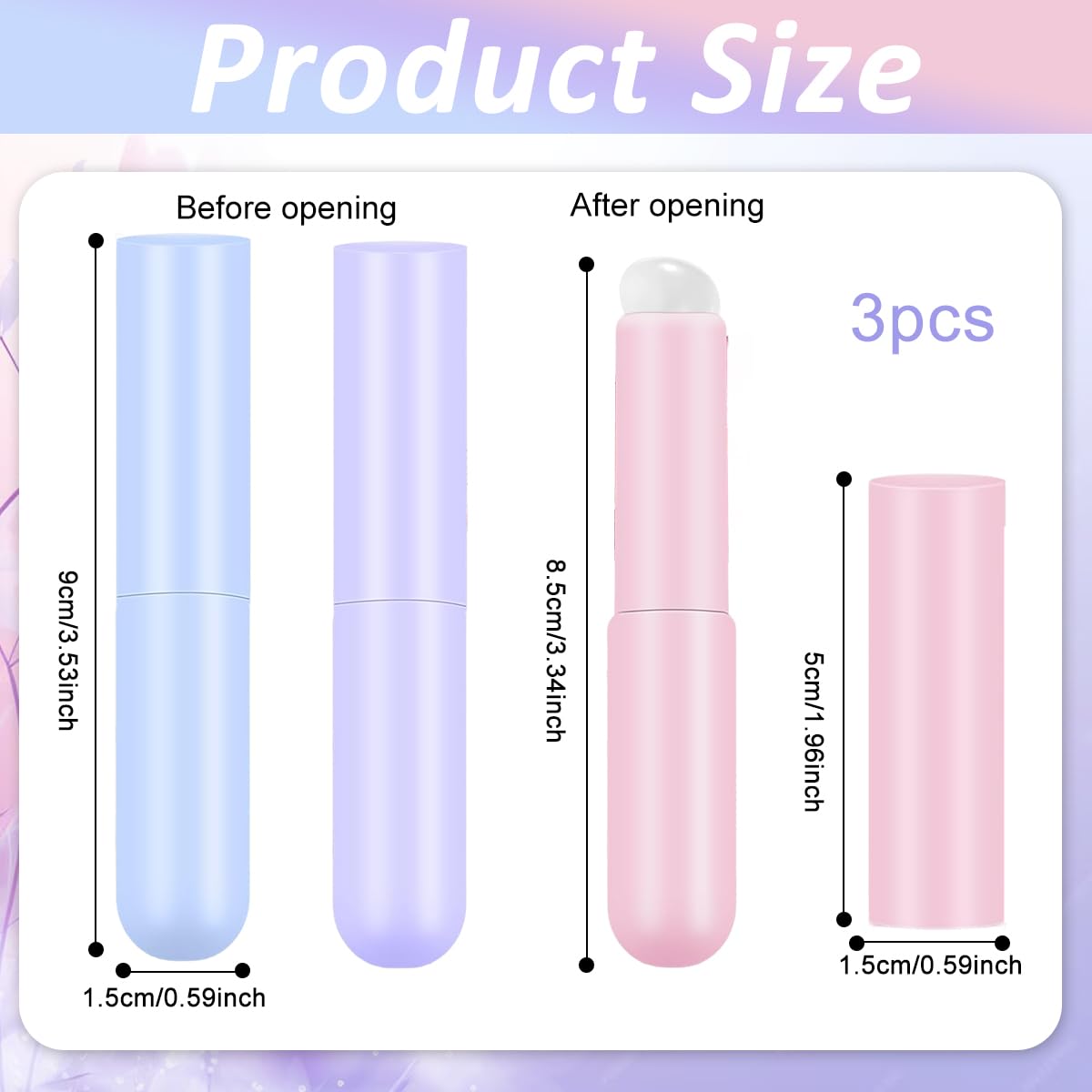 MAYCREATE Lip Applicator Set for Lip Balm and Lipstick with Soft Silicone Brush Head | 3pcs Reusable Makeup Tool