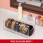 MAYCREATE Belt Organizer for Closet Storage with 7 Compartments acrylic design | Clear Holder for Belts and Accessories