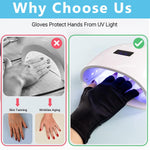 MAYCREATE UV Protection Gloves for Gel Nail Lamp with UPF 50+ Lycra Fabric | Pack of 2