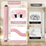 MAYCREATE Heatless Hair Curlers Set for Overnight Styling with Dual Hook & Satin Headscarf | 3pcs Pink Curling Rods for Women