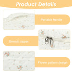 MAYCREATE Makeup Bag for Travel and Everyday Use with 25x15x16cm Capacity | Soft Cotton Floral Organizer