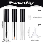 MAYCREATE Empty Mascara Tube Set for Travel with Funnels and Rubber Inserts | 3Pcs 10ml PETG Containers