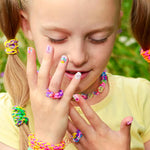MAYCREATE Children Press On Nails Kit with 72 Pcs Cartoon Designs for Kids Girls | ABS Plastic