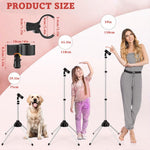 MAYCREATE Tripod Floor Holder for Hair Dryer with 75–105cm Adjustable Height and 180° Rotatable Clamp | Aluminum Alloy Hands Free Styling Stand