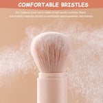 MAYCREATE Makeup Brush Set for Travel with 4 in 1 Retractable Capsule Design | Nude Color