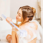 MAYCREATE Back Lotion Applicator and Massager, Handheld Long Handled Easy Reach Roll-On for Sunscreen, Cream, Shower Gel on Back, Legs and Feet Massaging Tool