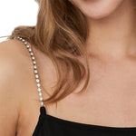 MAYCREATE Bra Straps for Women with Adjustable 16.5–17.7 in Crystal Beaded Chain | Silver and Gold