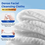 MAYCREATE Disposable Face Towel 50 Count for Cleansing and Makeup Removal | 100% Cotton Quick‑Dry Facial Tissue for Sensitive Skin